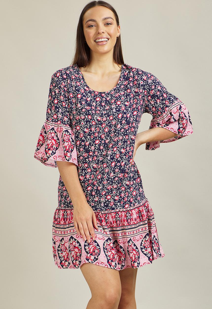 Stella Morgan - Floral print swing dress - multi navy