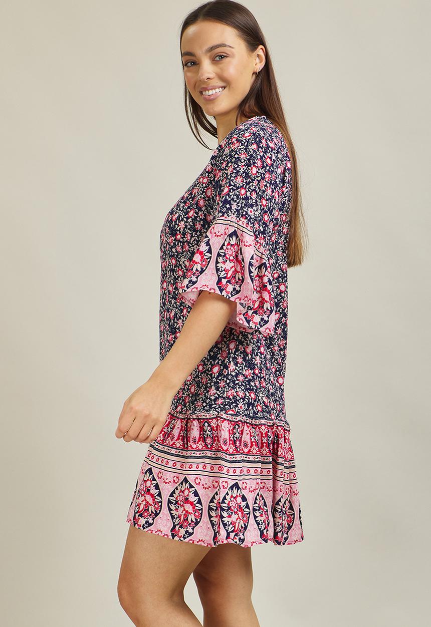Stella Morgan - Floral print swing dress - multi navy
