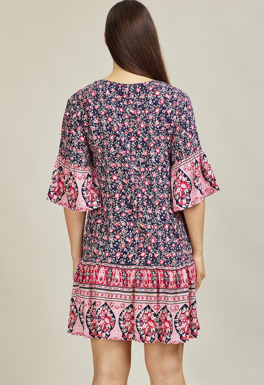 Stella Morgan - Floral print swing dress - multi navy
