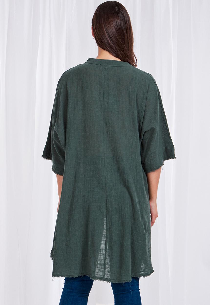 Stella Morgan - High low shirt top - green