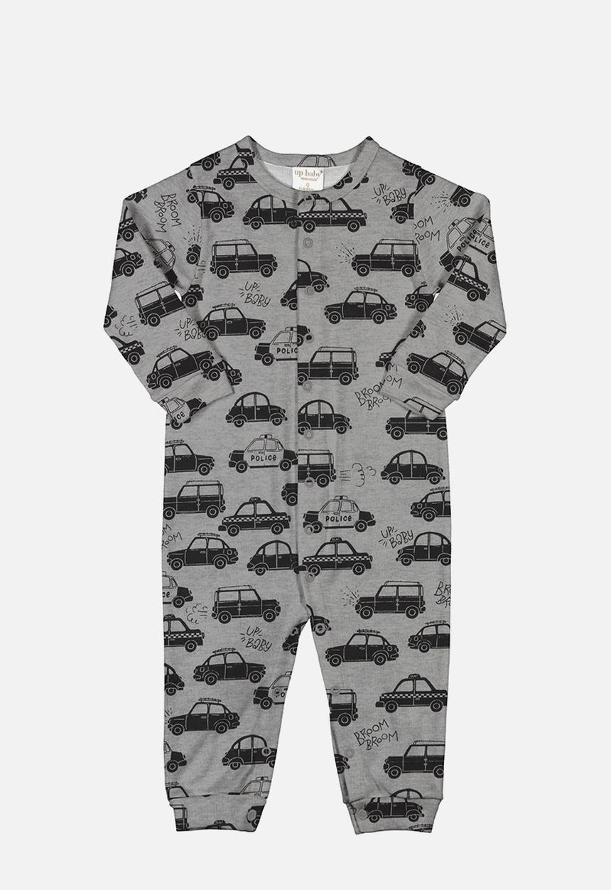 UP Baby - Printed basic babygrow - grey