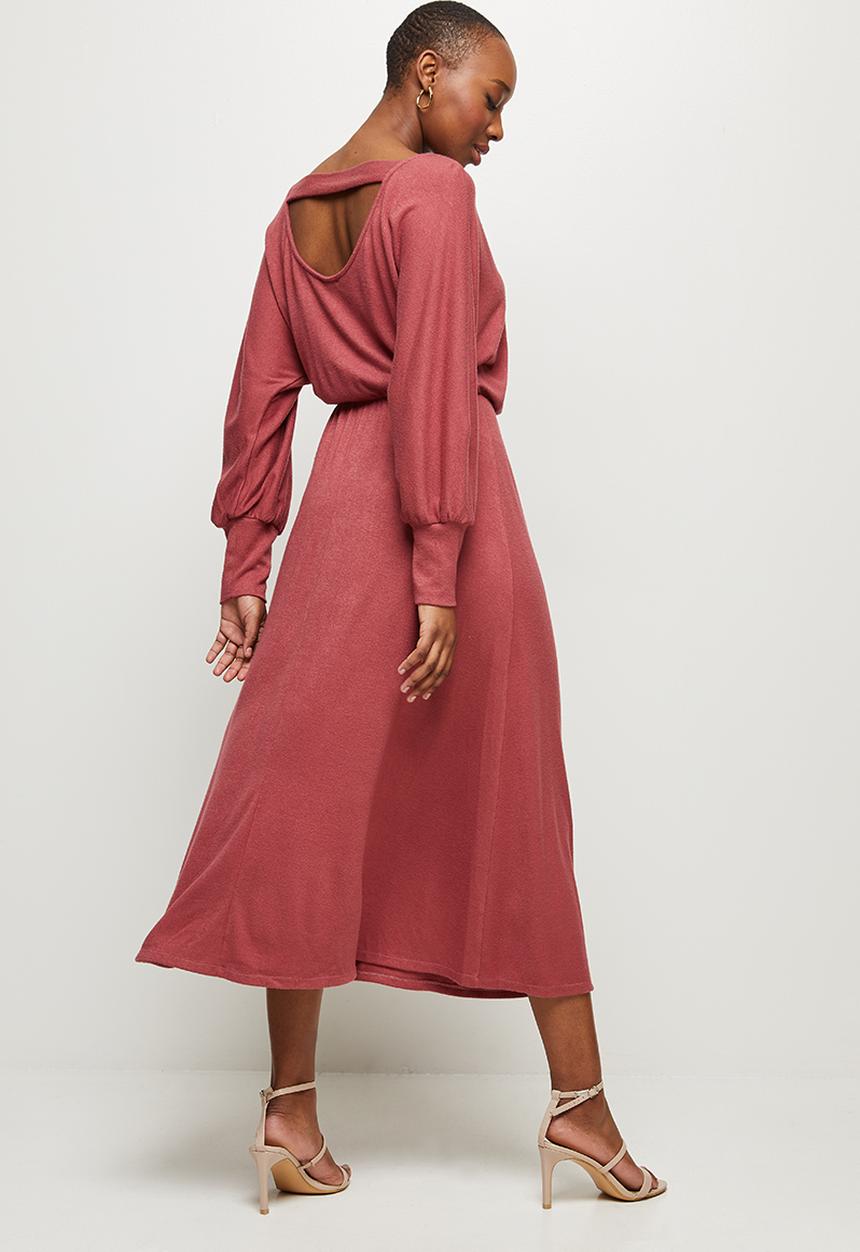MILLA - Soft touch circle hem knit dress - rose 