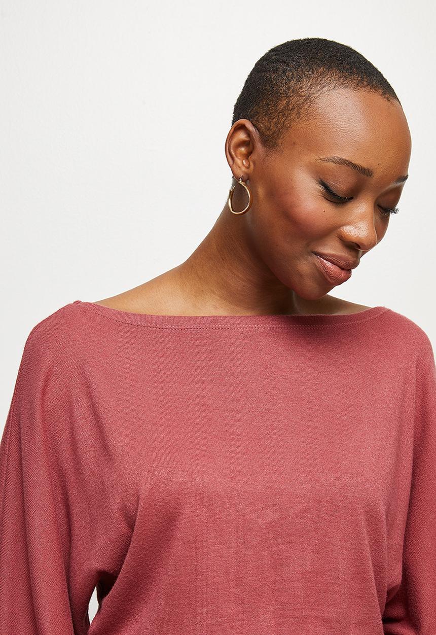 MILLA - Soft touch circle hem knit dress - rose 