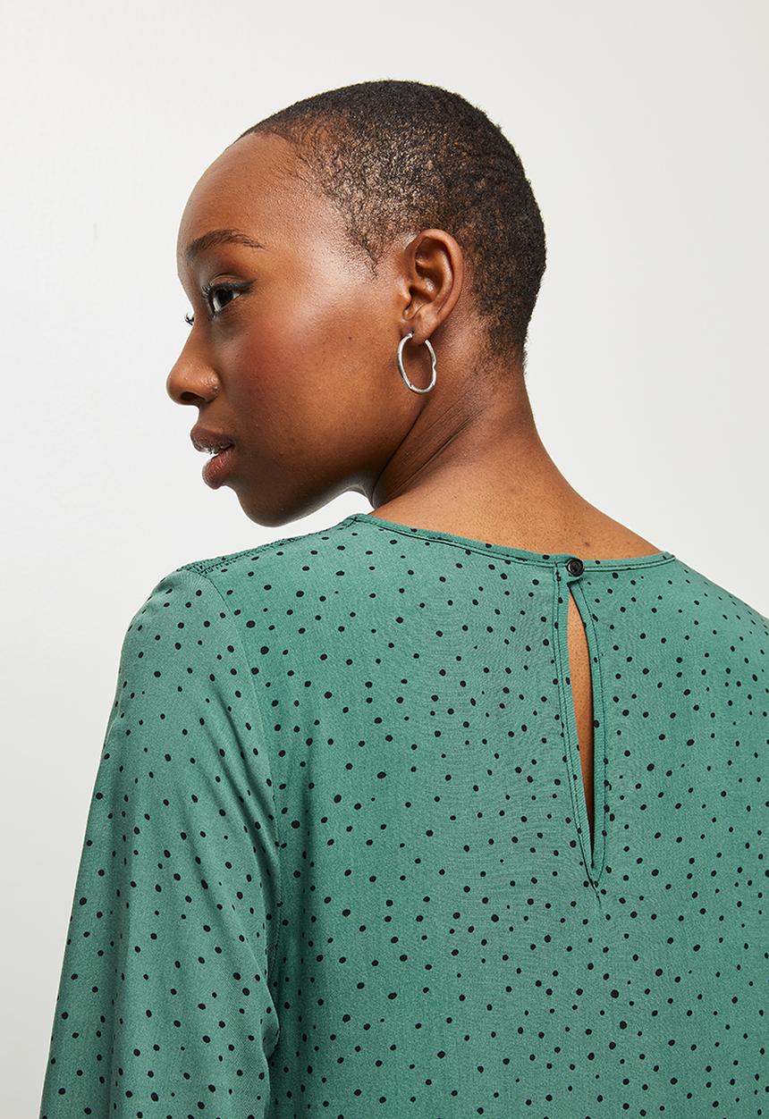 MILLA - Mini smock dress - green & black 