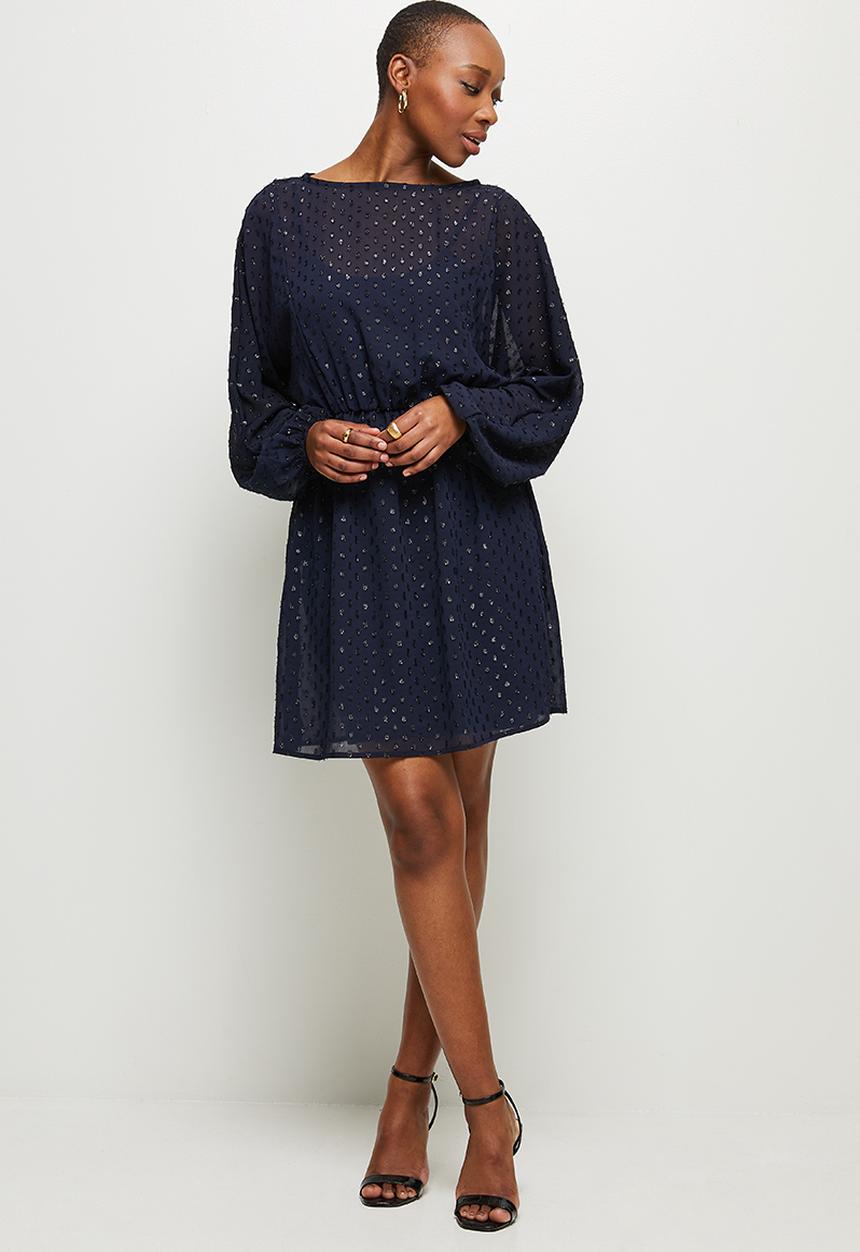 MILLA - Chiffon dolman sleeve mini dress - navy 