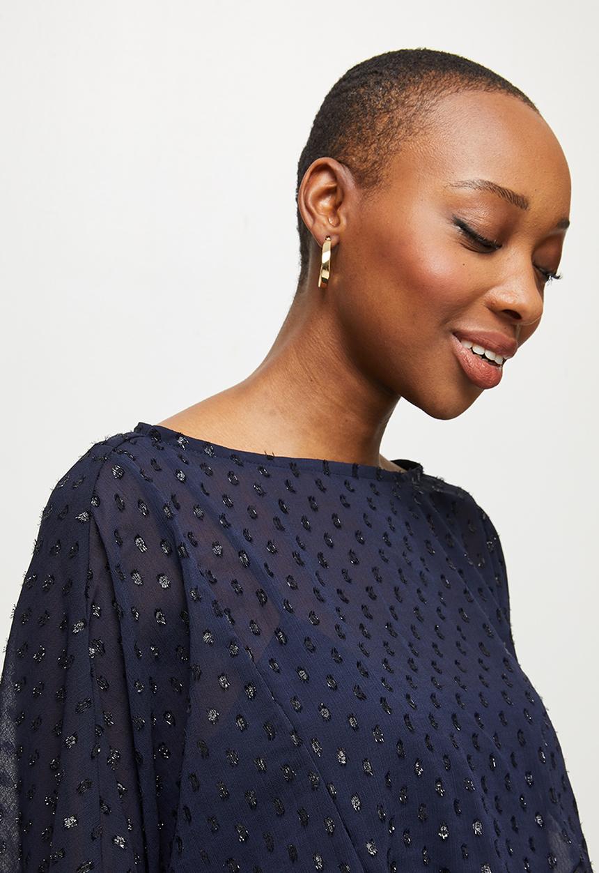 MILLA - Chiffon dolman sleeve mini dress - navy 
