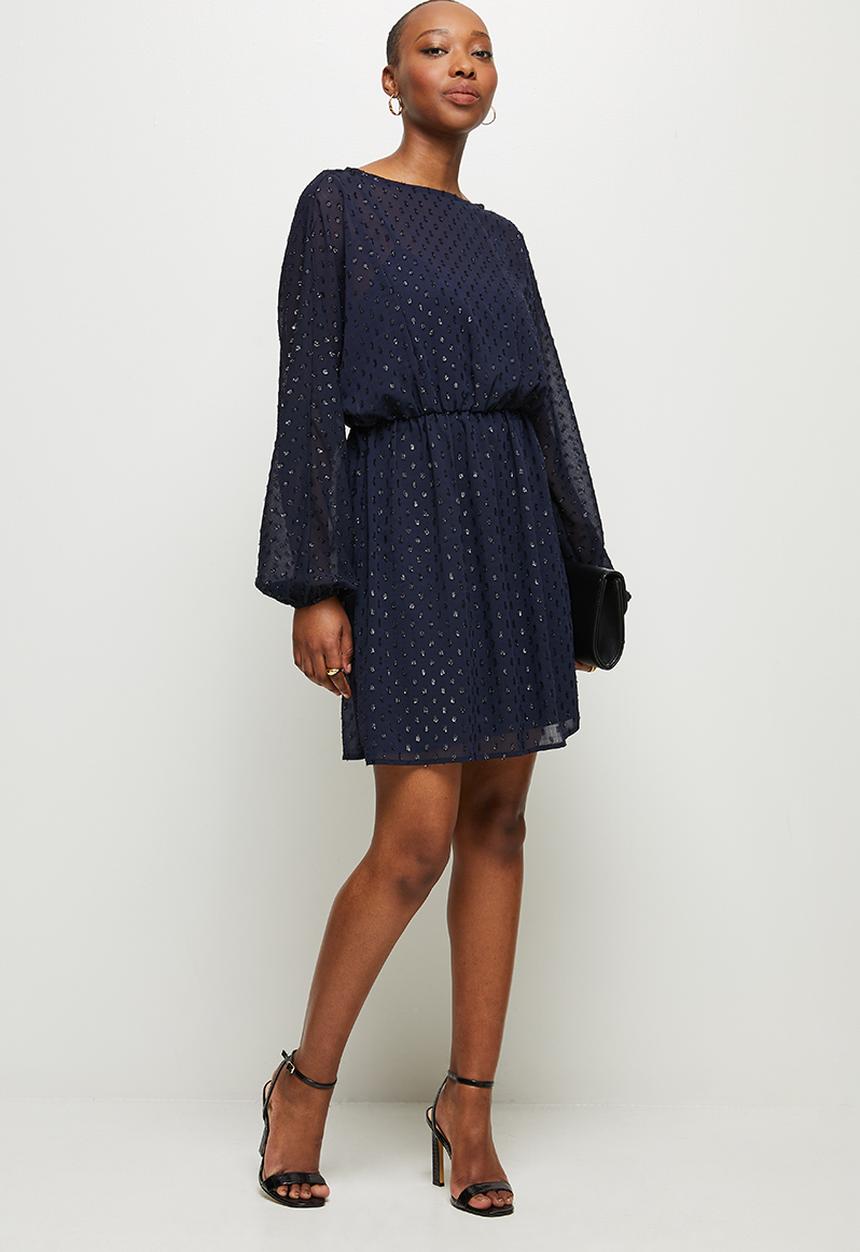 MILLA - Chiffon dolman sleeve mini dress - navy 