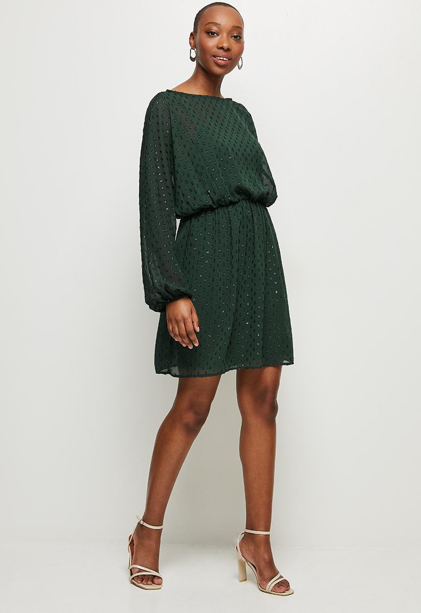 MILLA - Chiffon dolman sleeve mini dress - green 