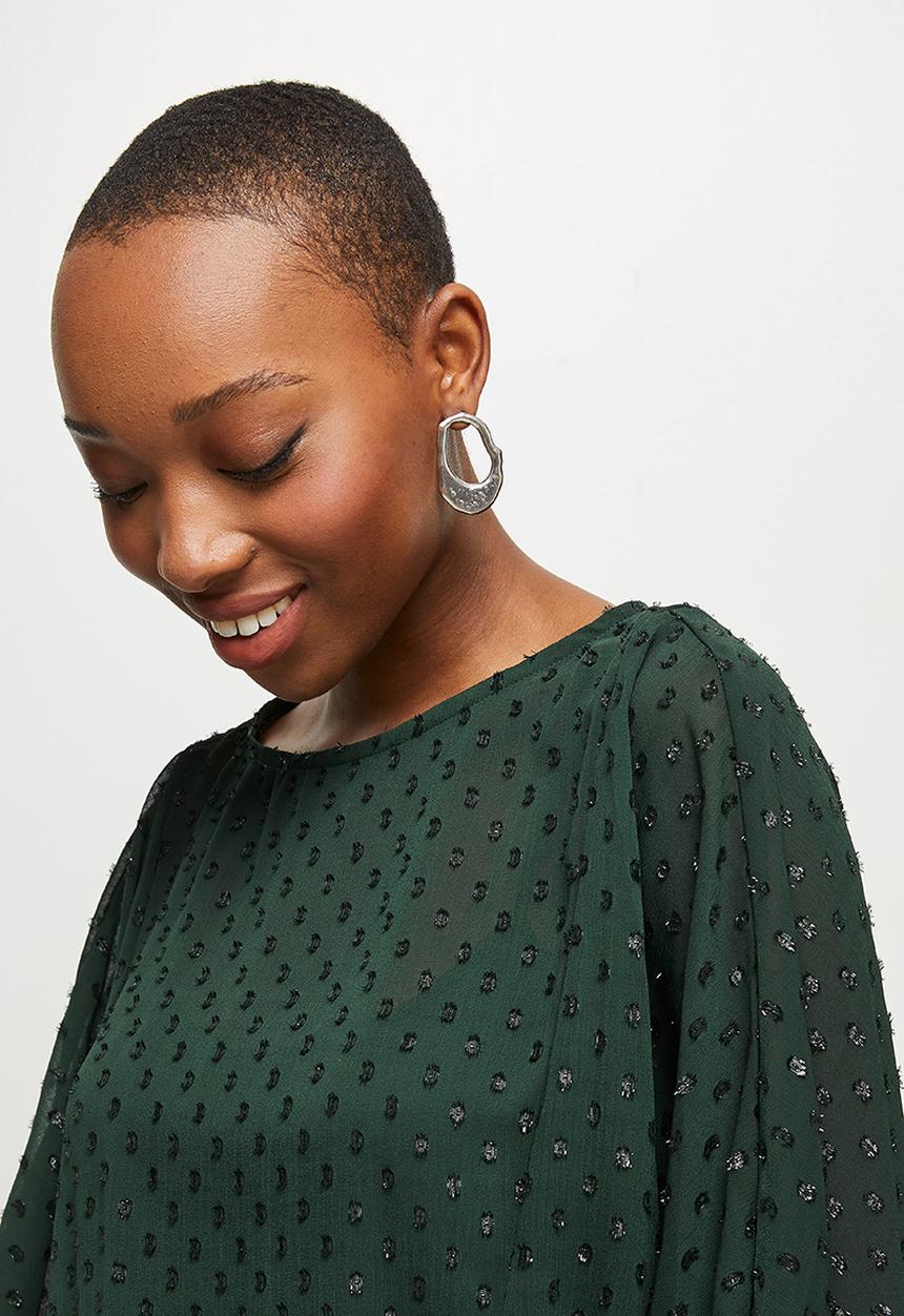 MILLA - Chiffon dolman sleeve mini dress - green 