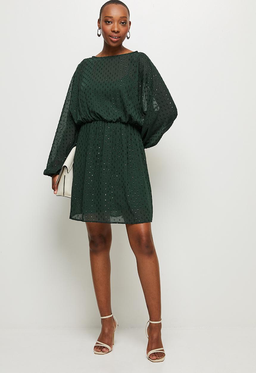 MILLA - Chiffon dolman sleeve mini dress - green 