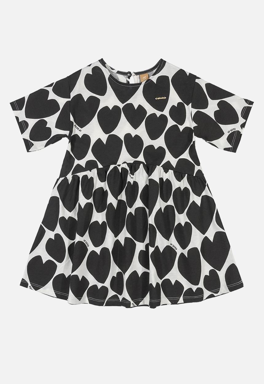 UP Baby - Heart dress - black & white