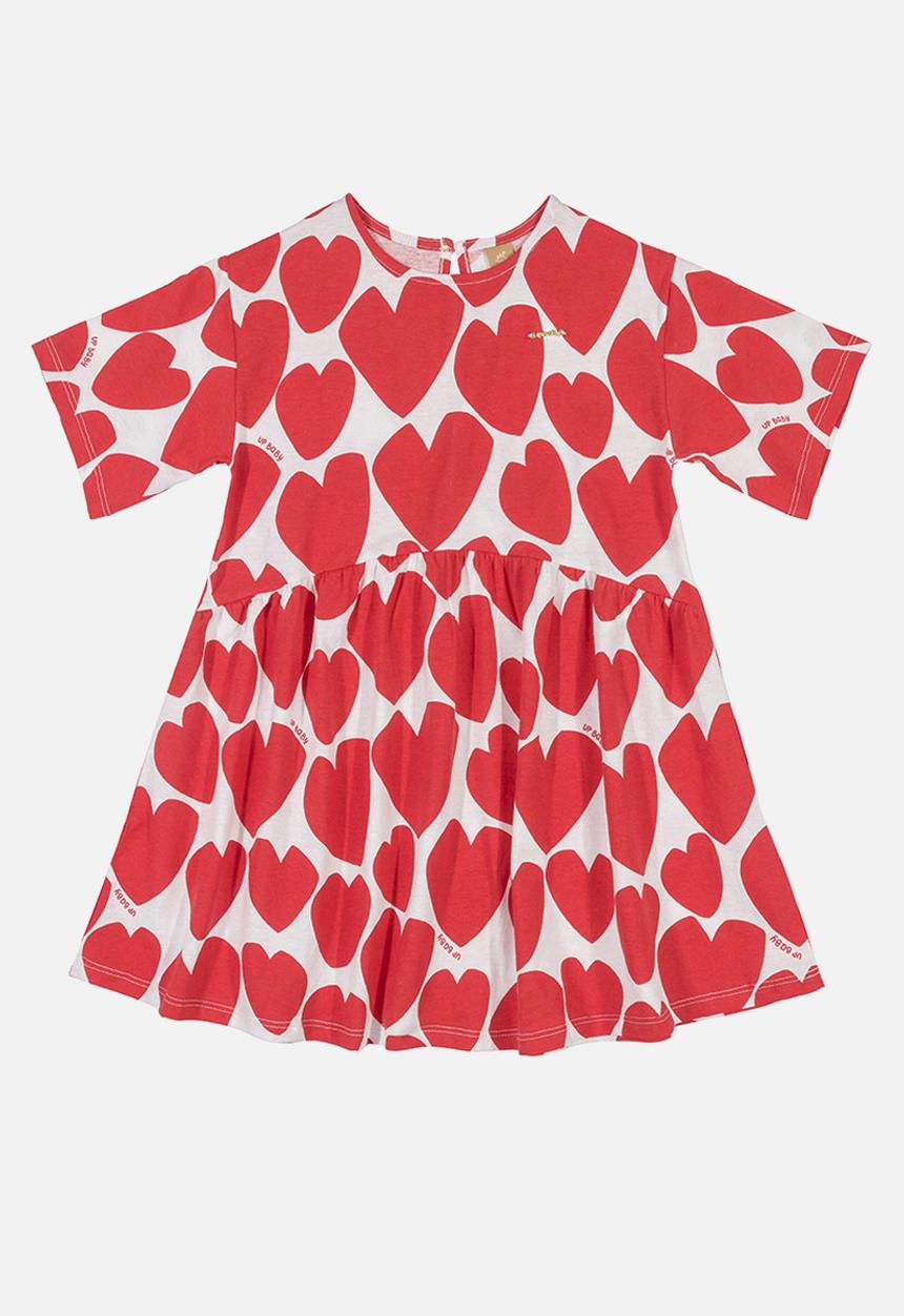 UP Baby - Heart dress - red & white