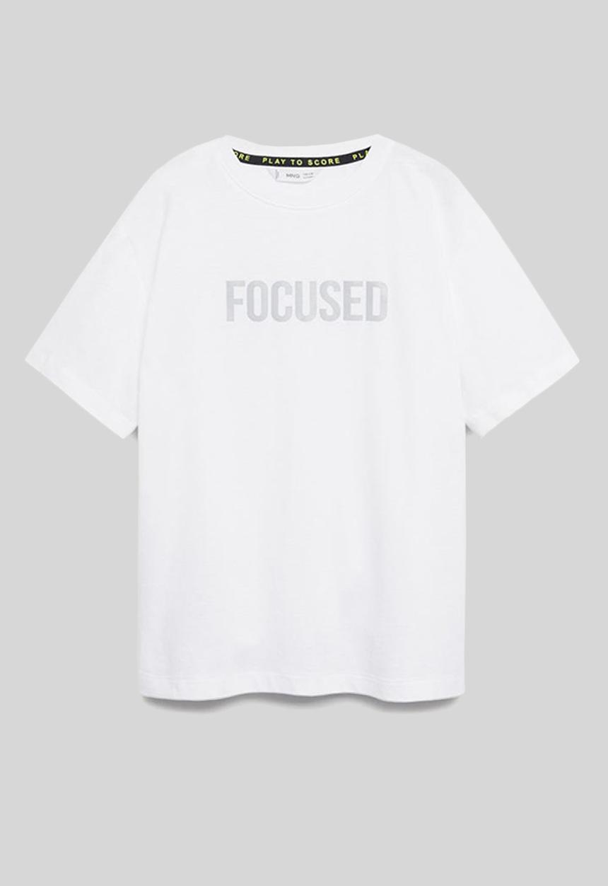 MANGO - T-shirt focused - white