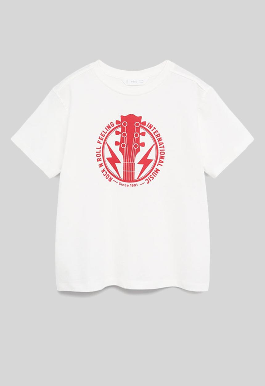 MANGO - T-shirt rock - white
