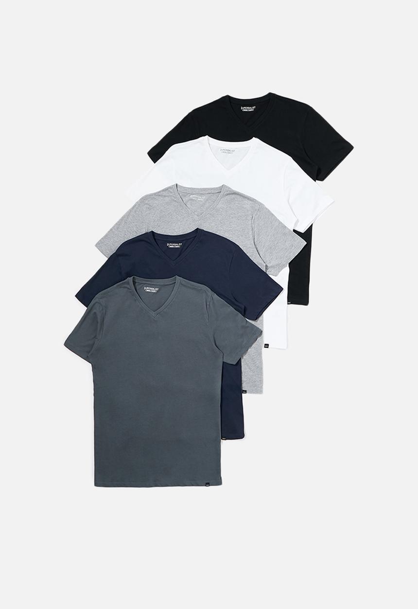 Superbalist - 5 Pack Dean vee neck tee - multi