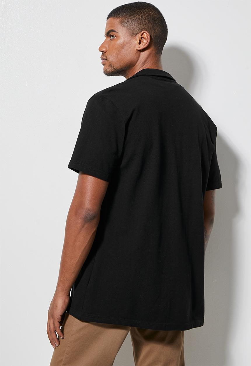 Superbalist - Pique knit resort shirt - black 
