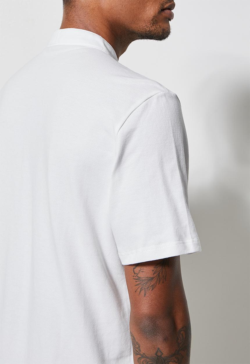 Superbalist - Pique knit mandarin shirt - white