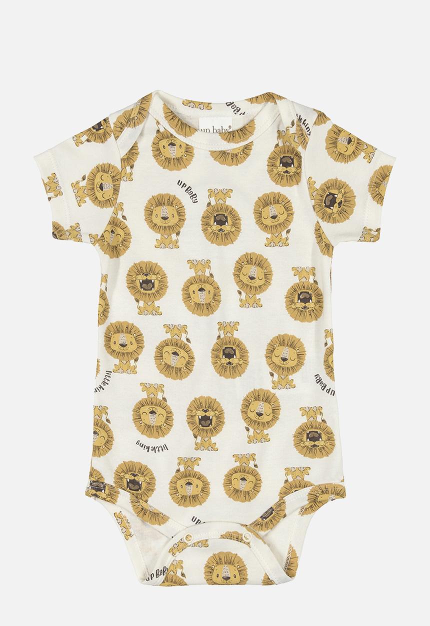 UP Baby - Printed short sleeve bodysuit - light yellow