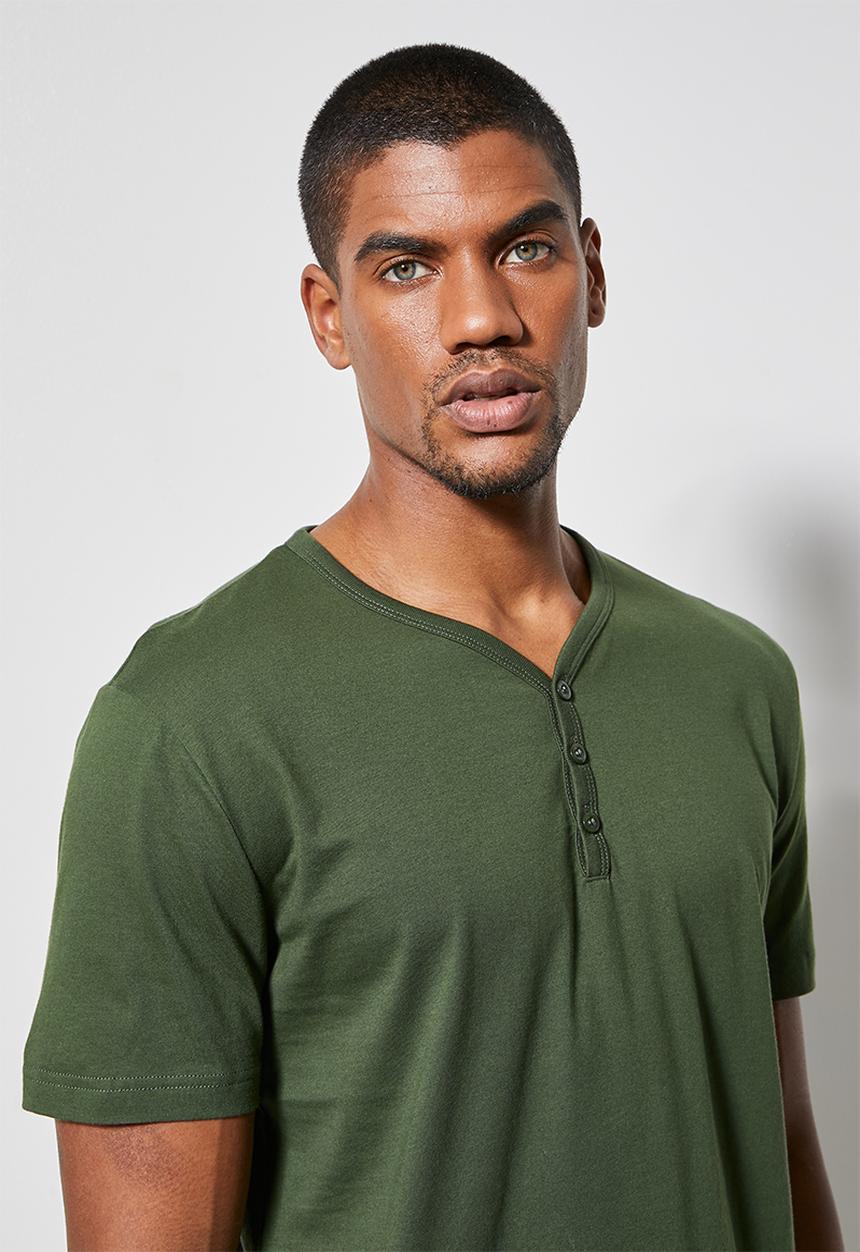 Superbalist - Florida henley tee - khaki green