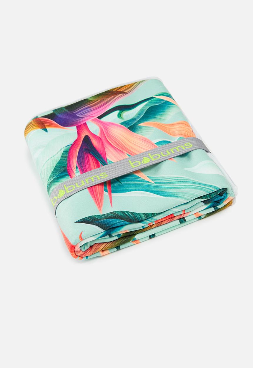 Bobums - Microfibre XL printed towel - coloured strelitzia