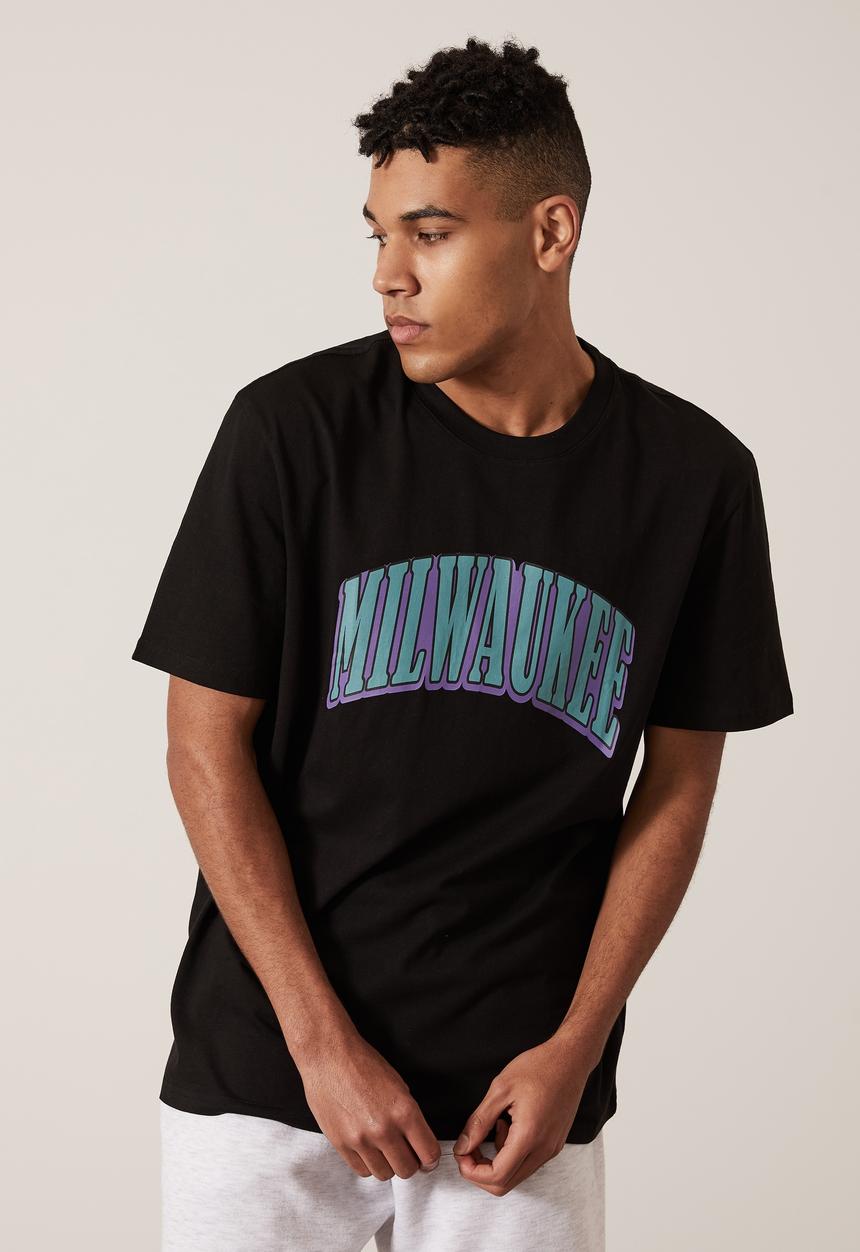 Factorie - Regular graphic T-shirt - black