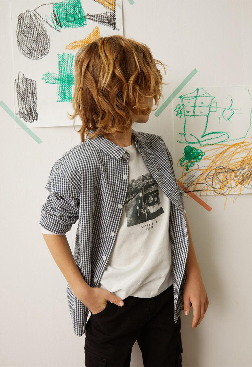 MANGO - T-shirt routes - white