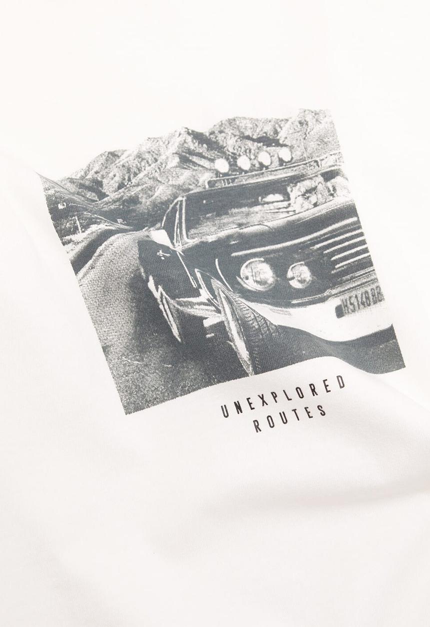 MANGO - T-shirt routes - white