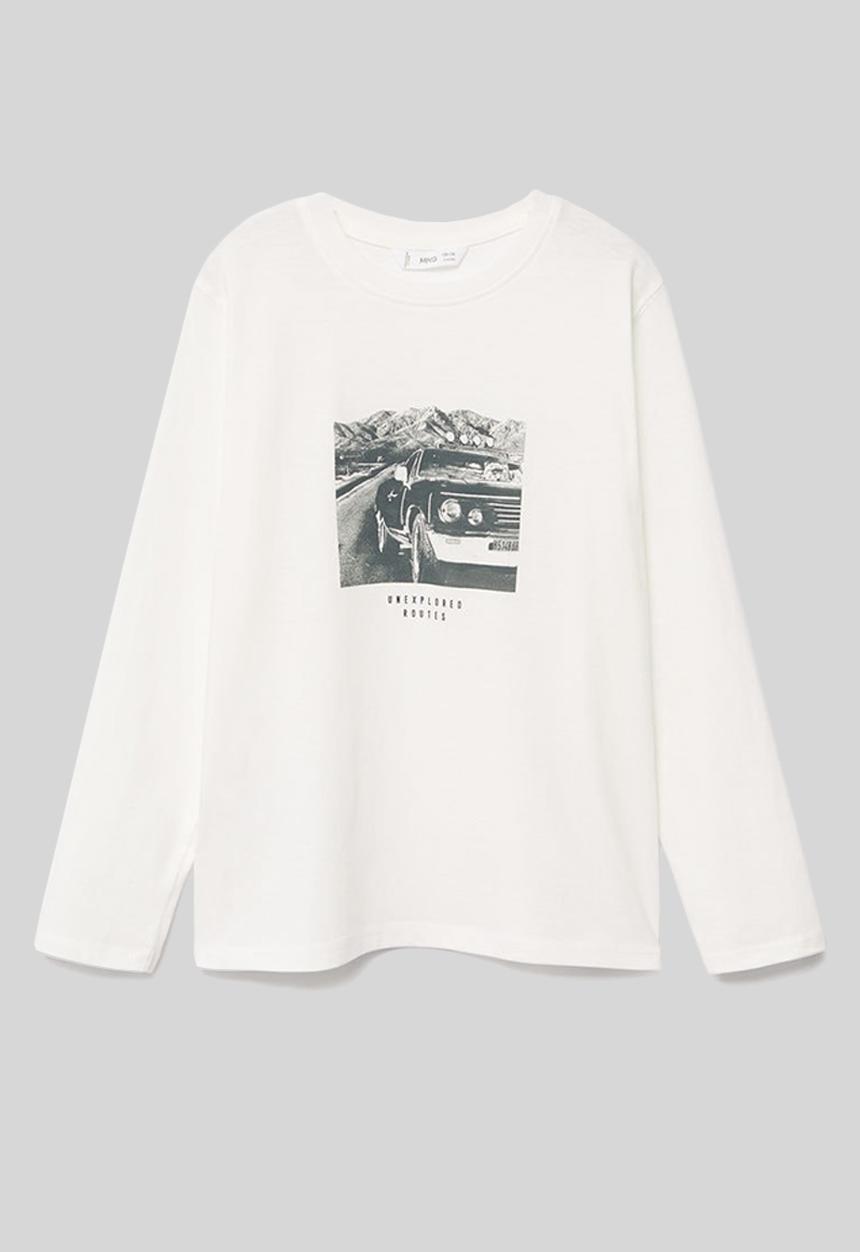 MANGO - T-shirt routes - white
