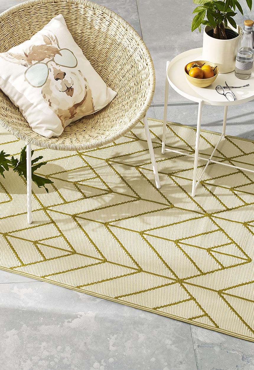 Fab Habitat - Sydney outdoor rug-gold & cream