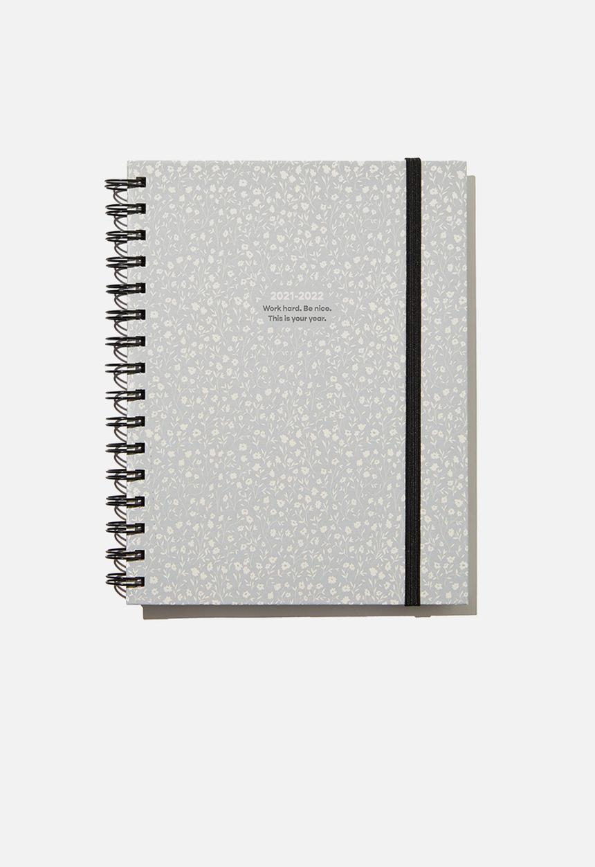 Typo - Student planner 2021/22-cool grey meadow ditsy