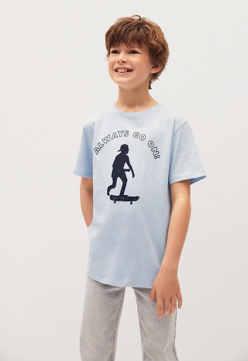 MANGO - T-shirt skater - blue