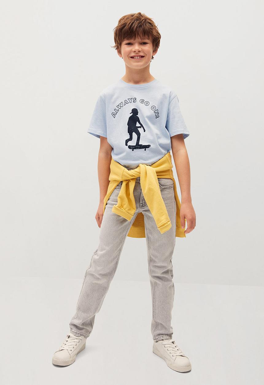 MANGO - T-shirt skater - blue
