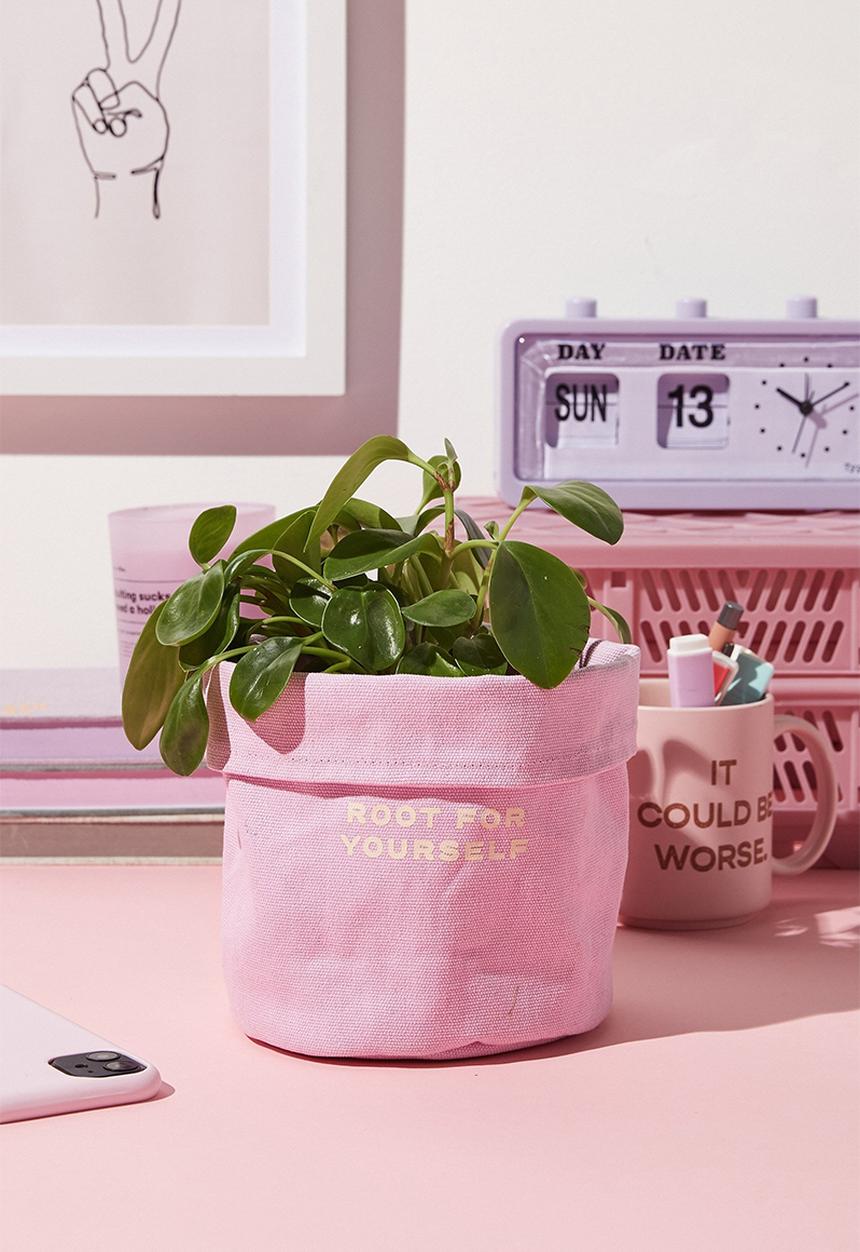 Typo - Canvas planters-root for yourself pale lilac