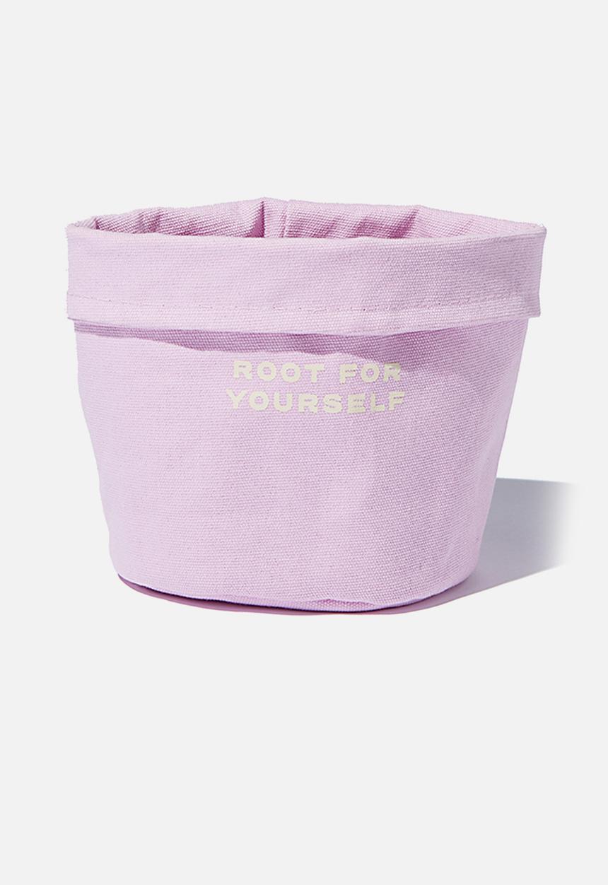 Typo - Canvas planters-root for yourself pale lilac