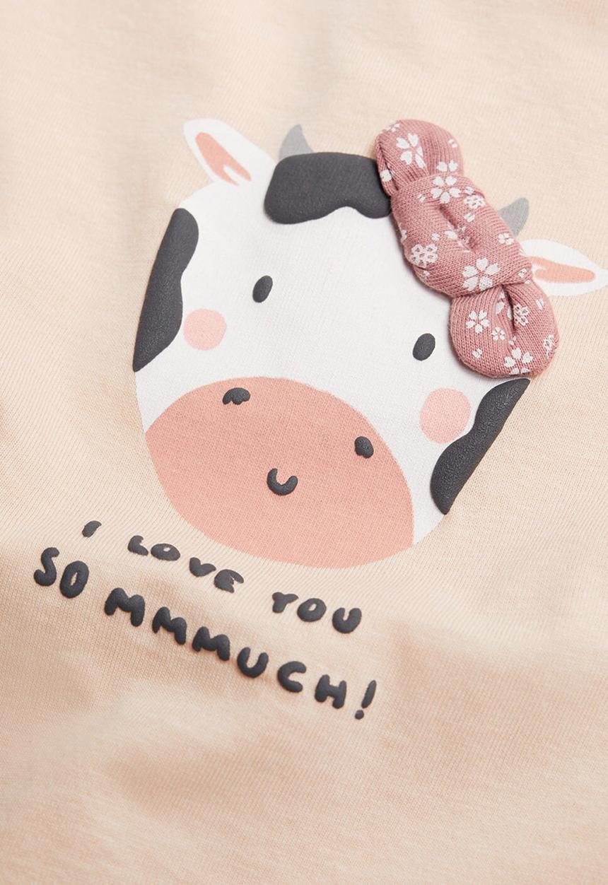 MANGO - Camiseta vaca - pink