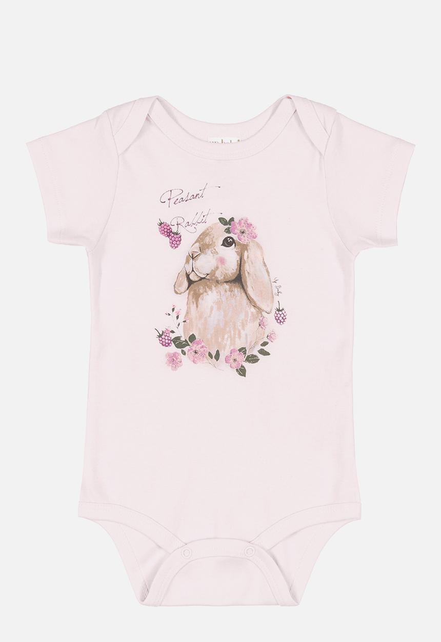 UP Baby - Printed babygrow - light pink