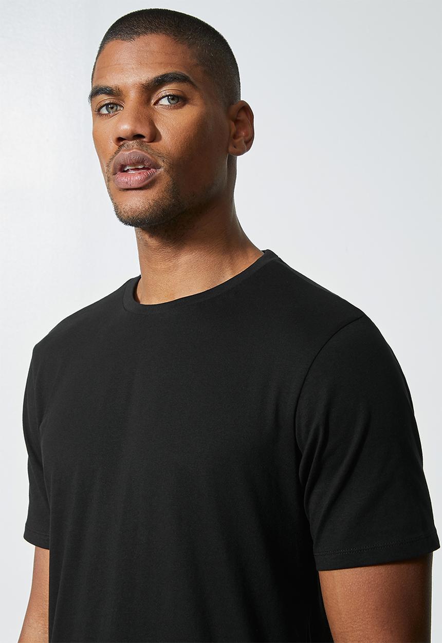 Superbalist - 3-pack barney longline curved hem tee - black