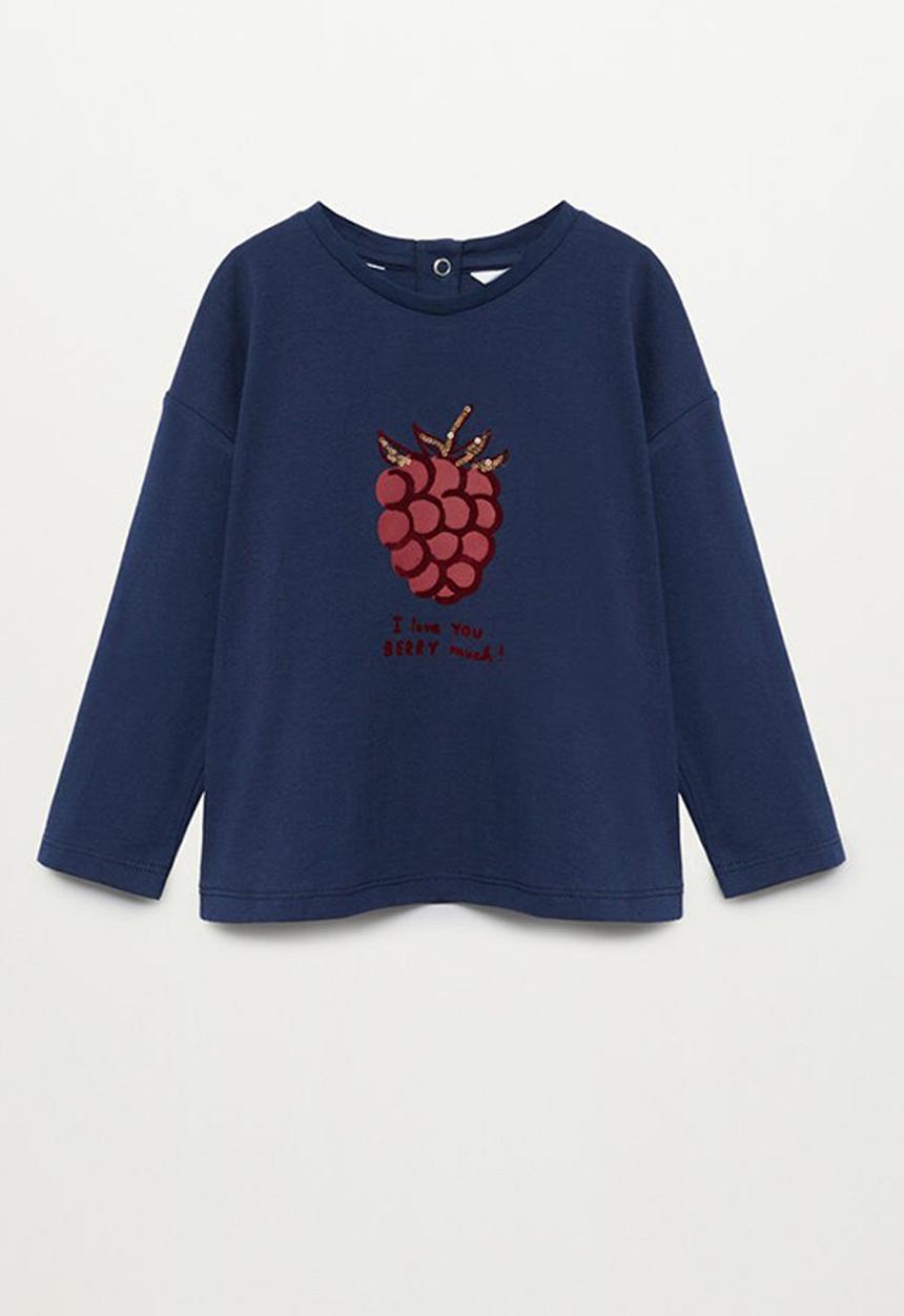MANGO - T-shirt berry - blue