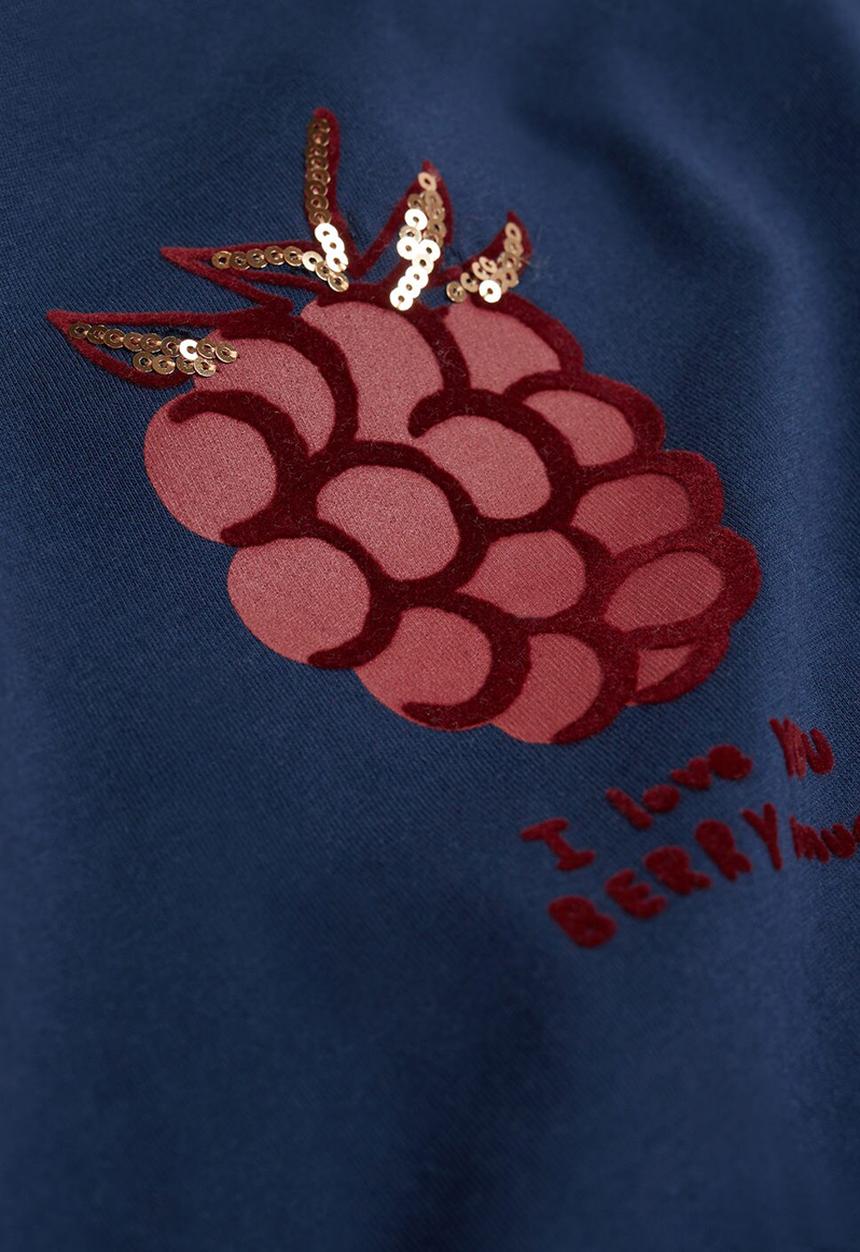 MANGO - T-shirt berry - blue