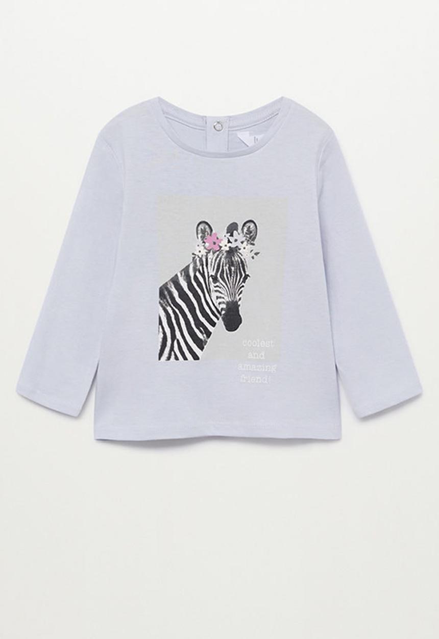 MANGO - Safari long sleeve tee - medium blue