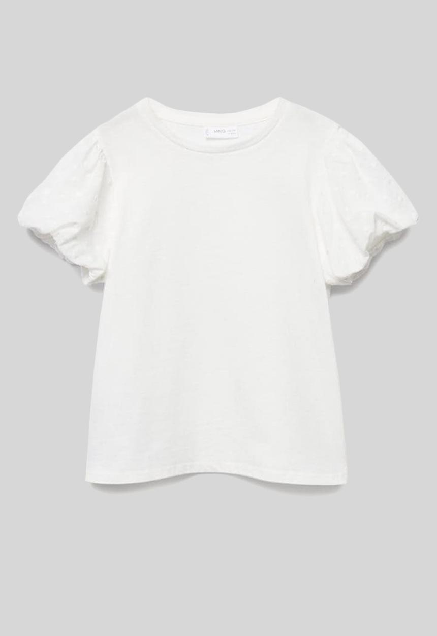 MANGO - T-shirt plume - white