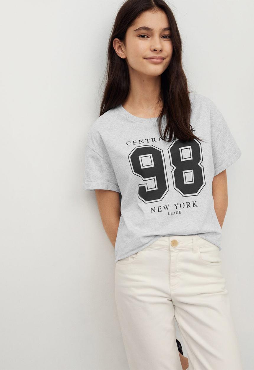 MANGO - T-shirt arizona - grey