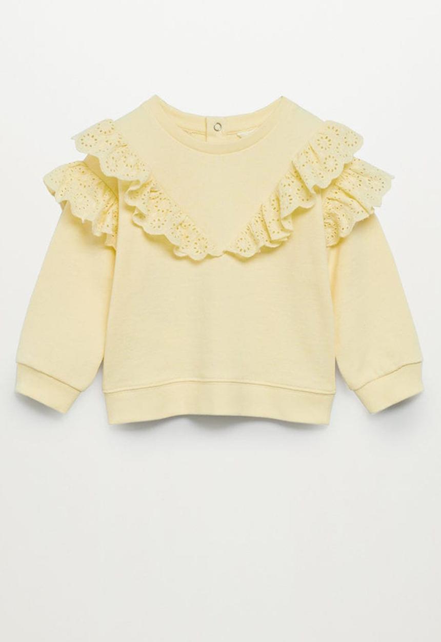 MANGO - Ruffled sweater selma - yellow