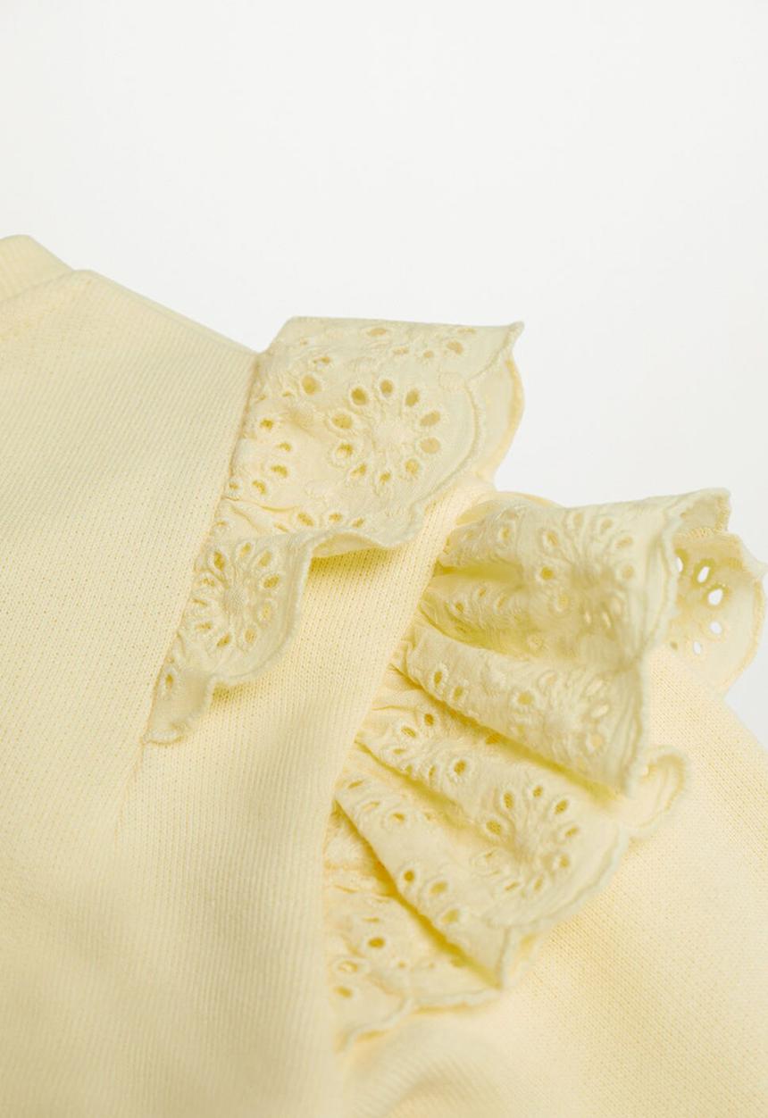 MANGO - Ruffled sweater selma - yellow