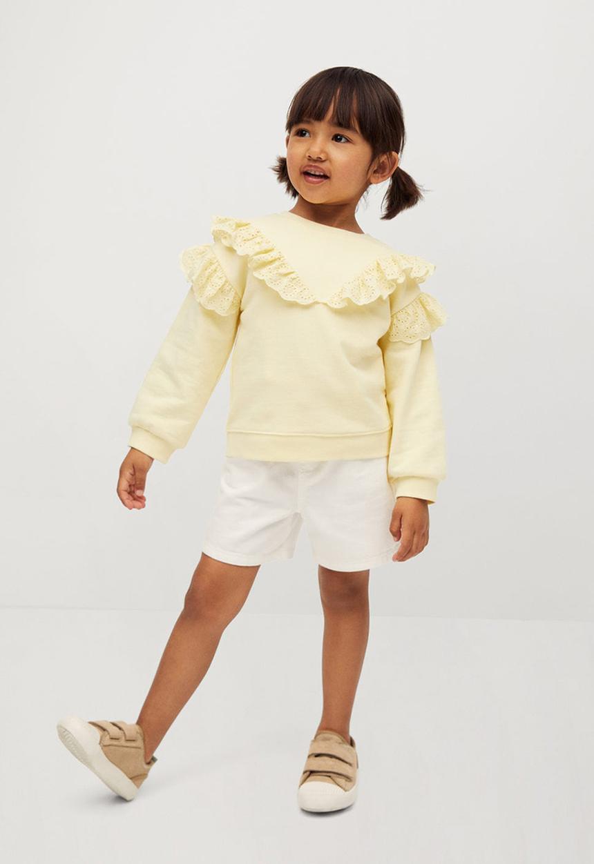 MANGO - Ruffled sweater selma - yellow