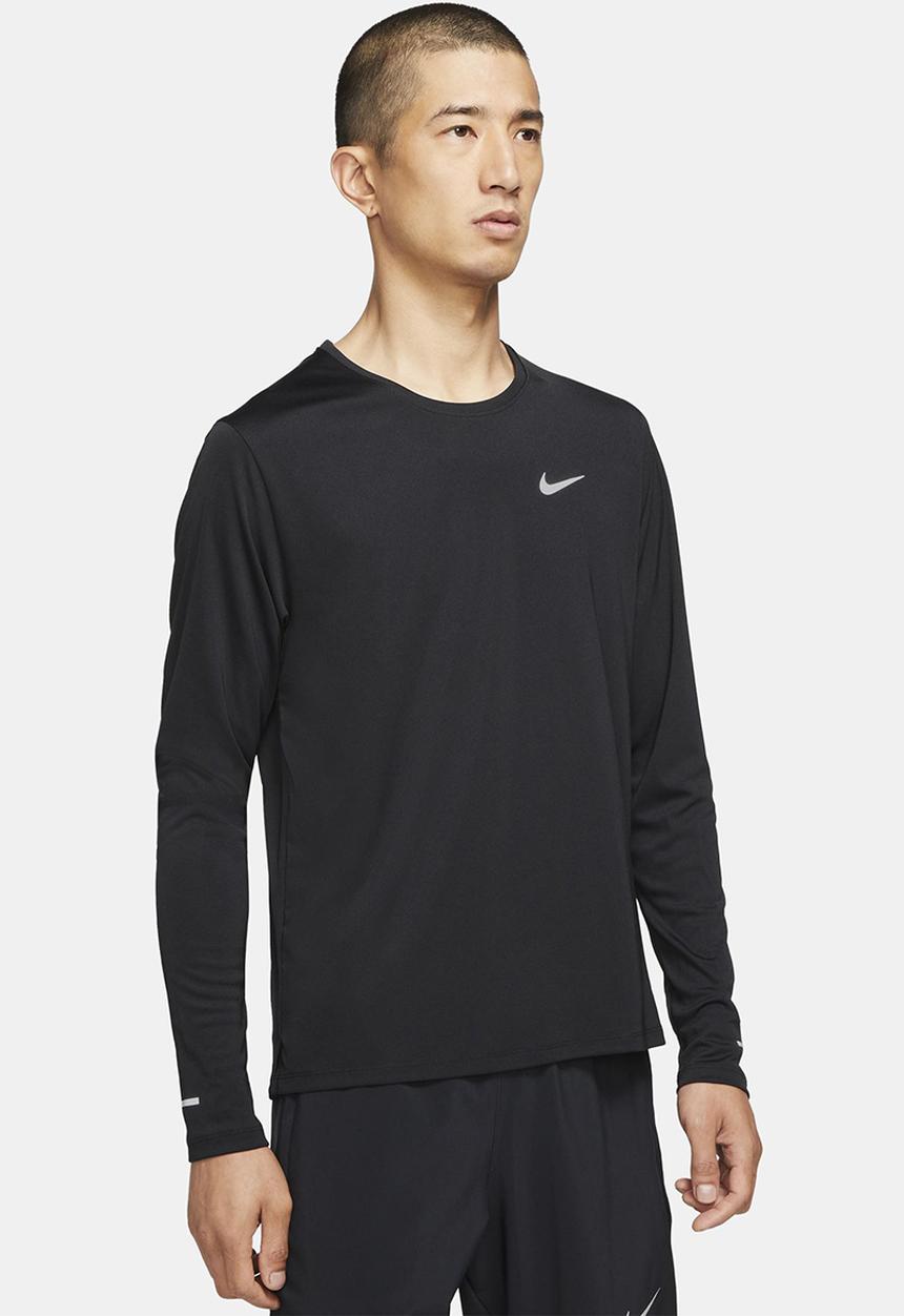 Nike - M nk df uv miler top ls - black/reflective silver