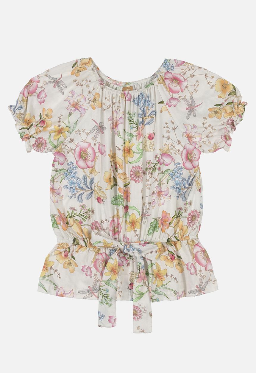 UP Baby - Floral blouse & shorts set - white & yellow