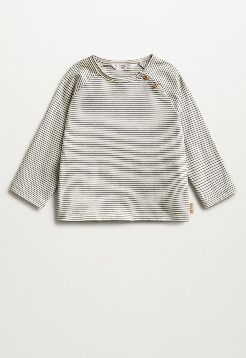 MANGO - T-shirt stripes - grey & white 
