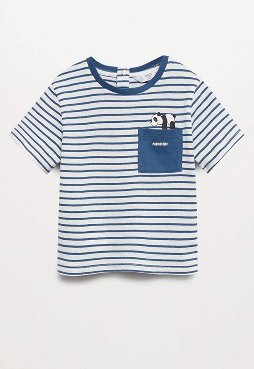 MANGO - T-shirt pocket - blue