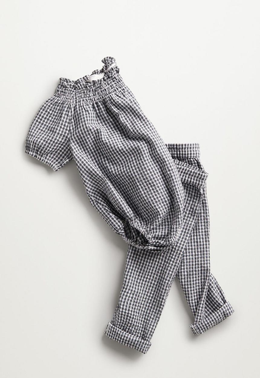 MANGO - Dungarees elena - grey & white 